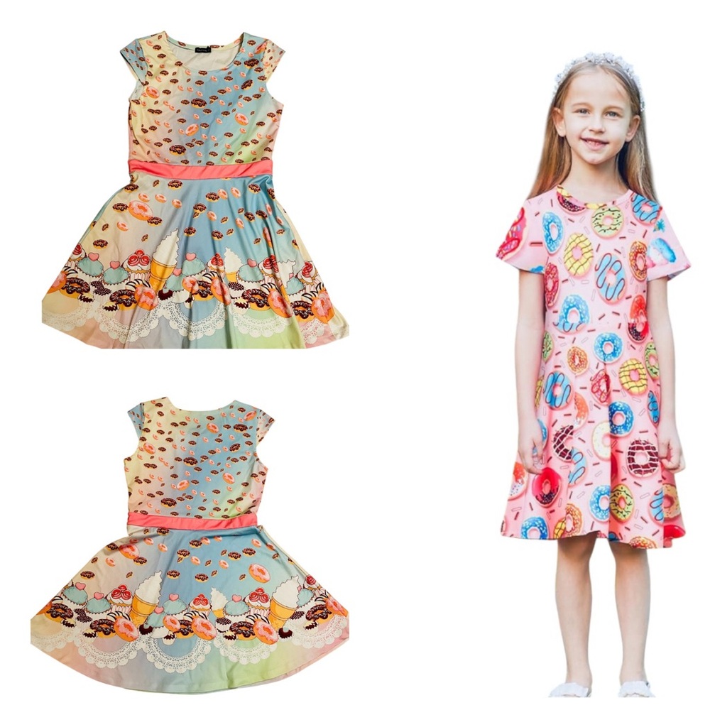 Charming Cupcake Print Kids Dress